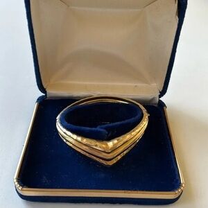 Gold-Tone Layered V Chevron Bracelet for Women
